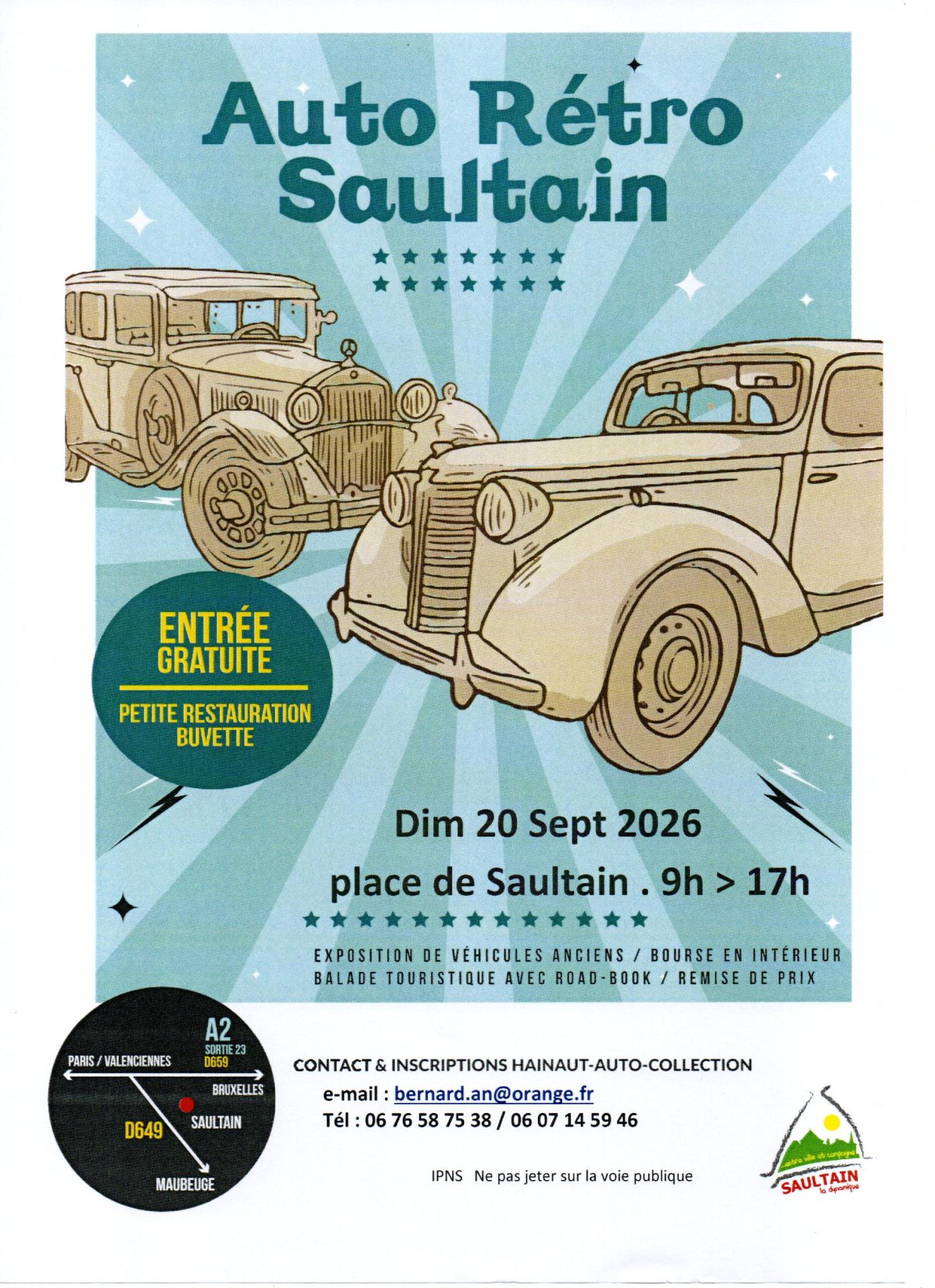 Affiche auto retro saultain 2026